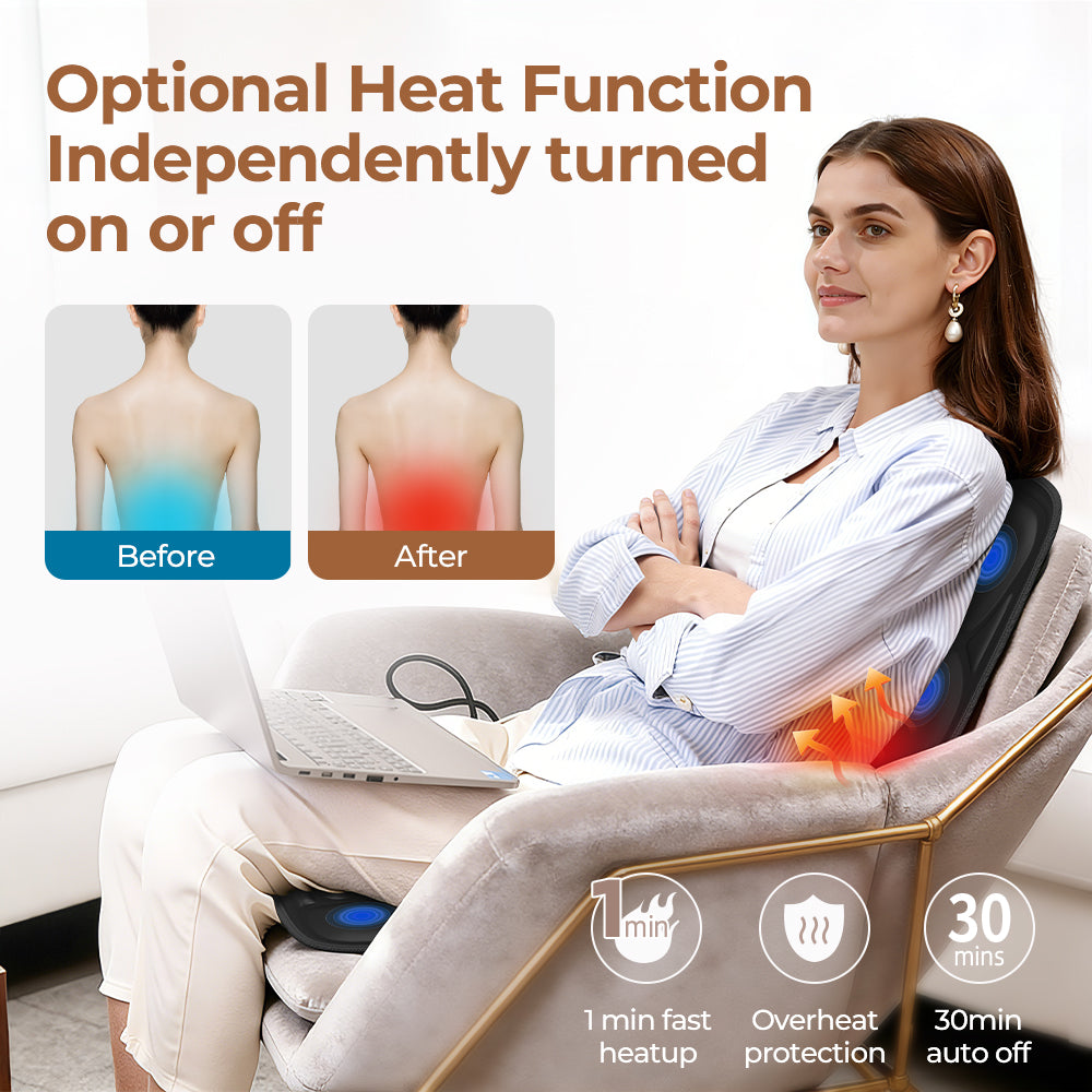Massage Chair Pad,Back Massage With Heat,Massage Pad With 7Vibration Motors,Chair Massager For Office Chair, Massage Chair For Home Office Use Aussi Massage