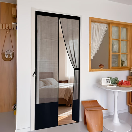 Magnetic Mesh Door Screen, No Drilling Required, Anti-Mosquito Dustproof, Automatic Closure, Pet Friendly, Ideal For Living Room Balcony Aussi Massage